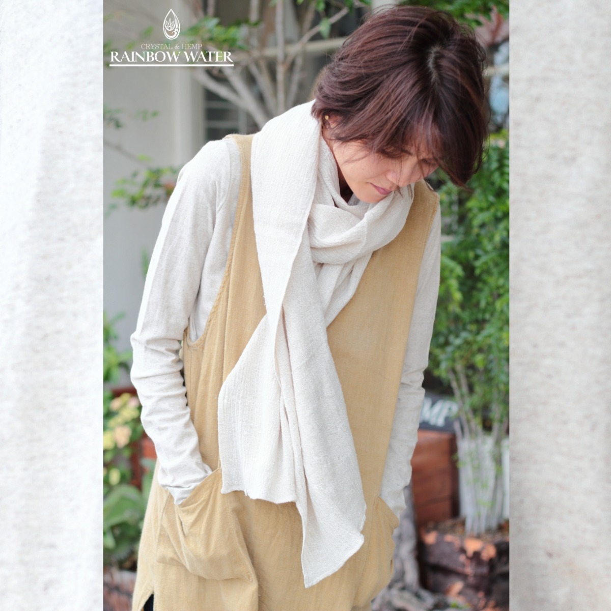 LINEN COTTON ストール / NATURAL OFF WHITE
