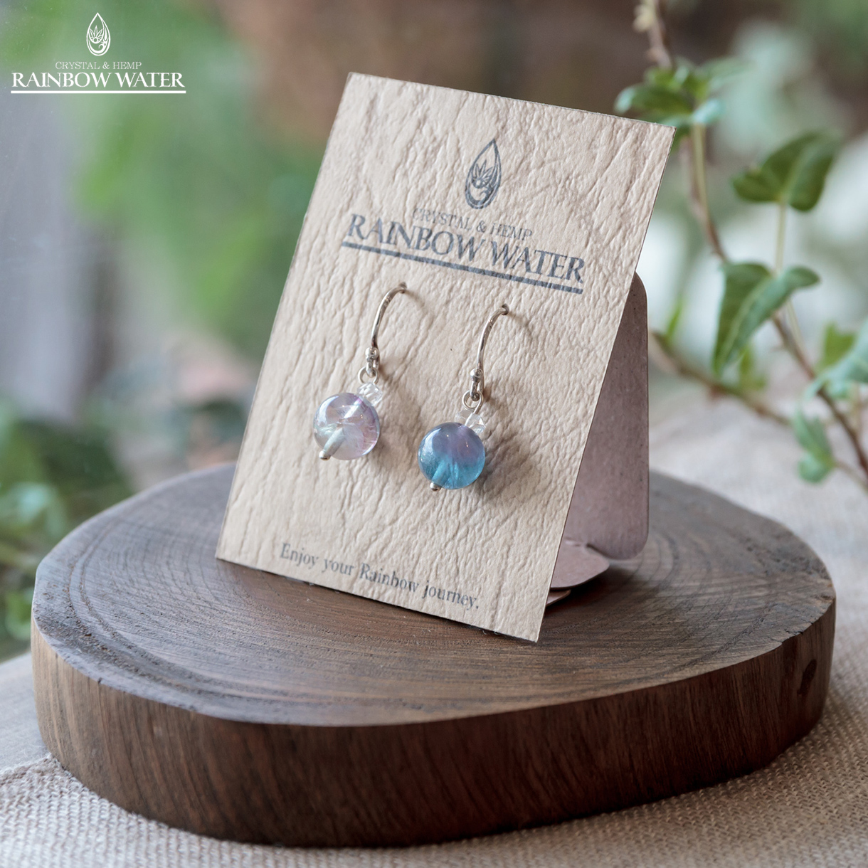 フローライト ピアス | CRYSTAL&HEMP [ RAINBOW WATER