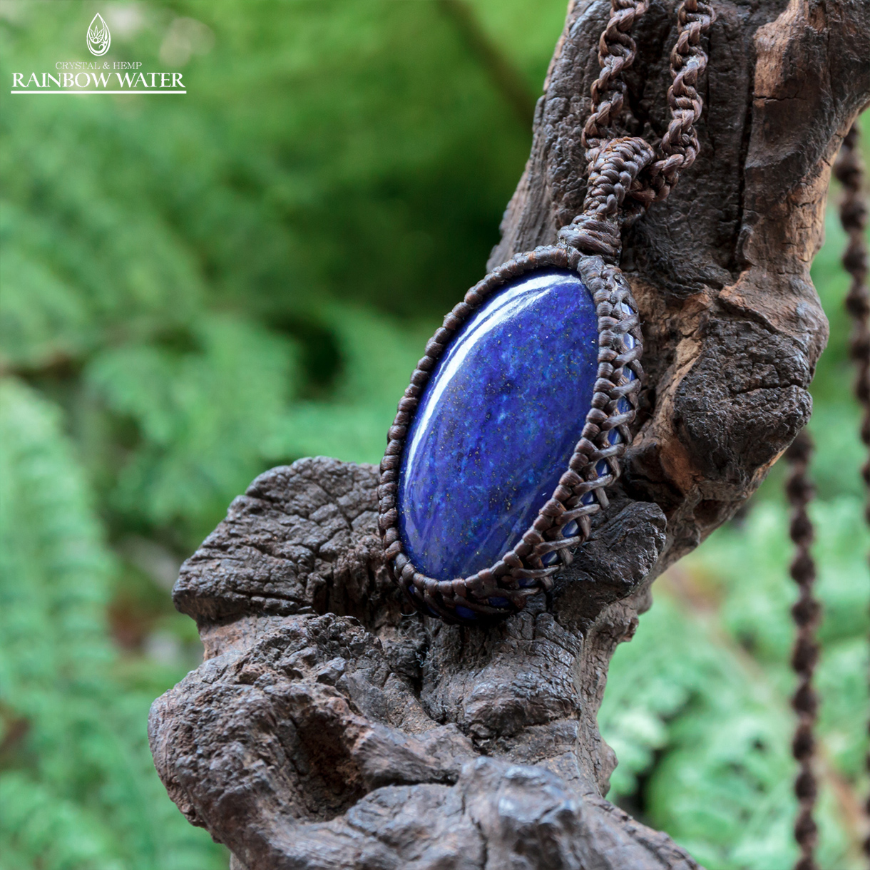 ラピスラズリ＆オパール＆ブルートパーズのマクラメネックレス　ペンダント　天然石 ラピスラズリ＆オパール＆ブルートパーズのマクラメネックレス