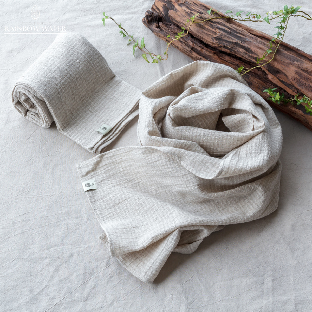 HEMP LINEN COTTON ストール / NATURAL STRIPE